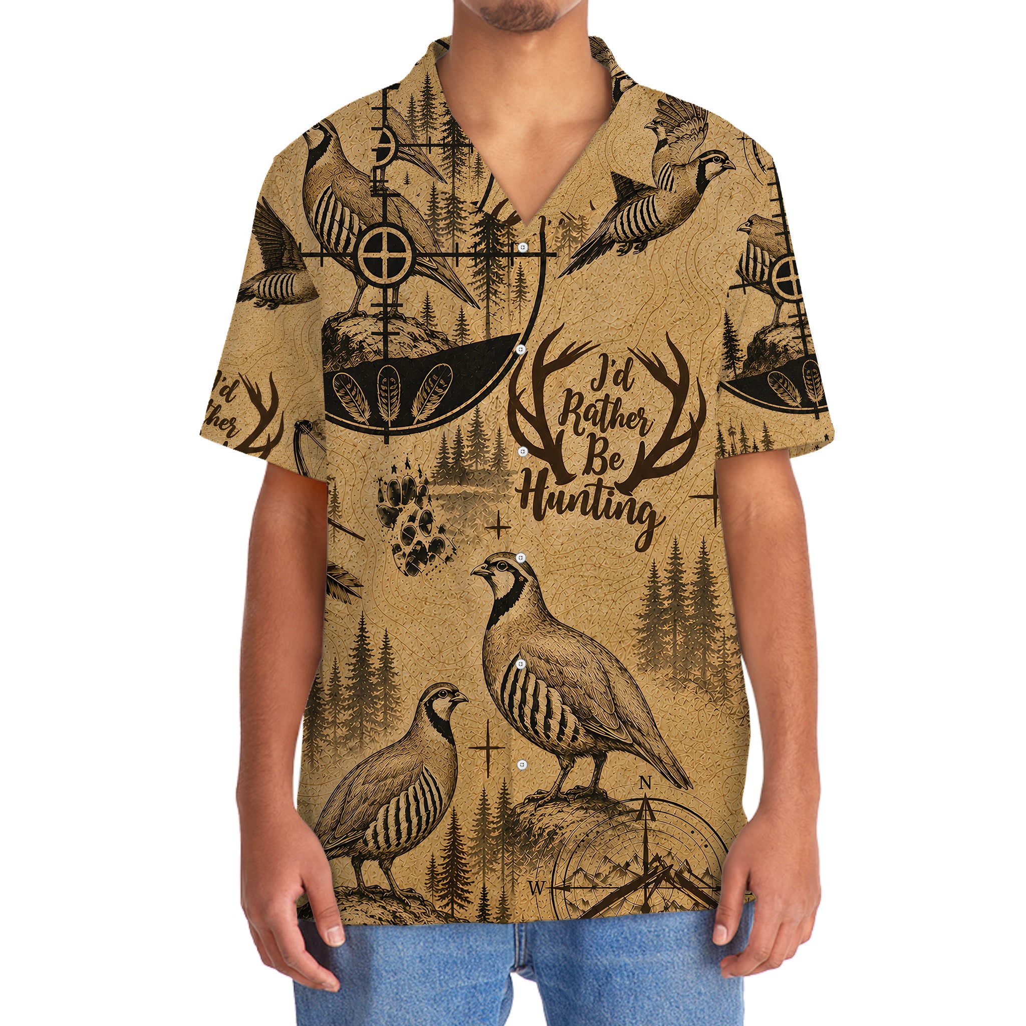 Chukar I'd Rather be Hunting Hawaiian Shirt
