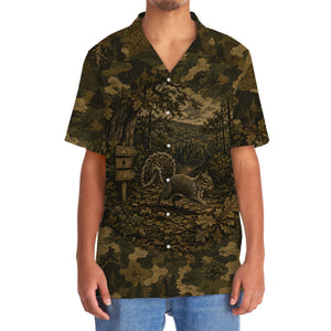 Squirrel Forest Camouflage Dark Hawaiian Shirt