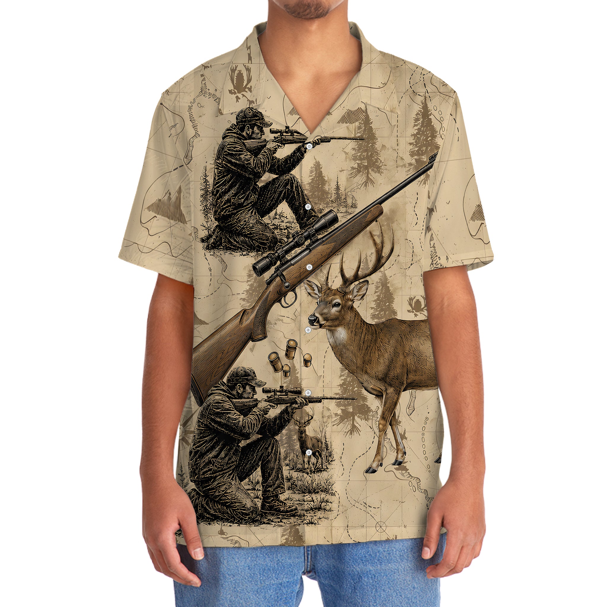 Vintage Deer Hunting Hawaiian Shirt