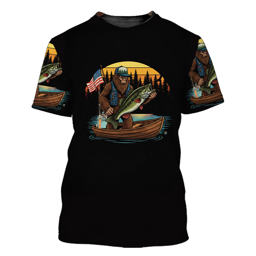 Bassquatch Retro All Over Print Shirt