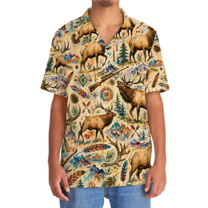 Elk Hunting Watercolor Hawaiian Shirt