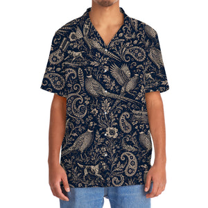 Midnight Wild Pheasant Hunting Paisley Hawaiian Shirt