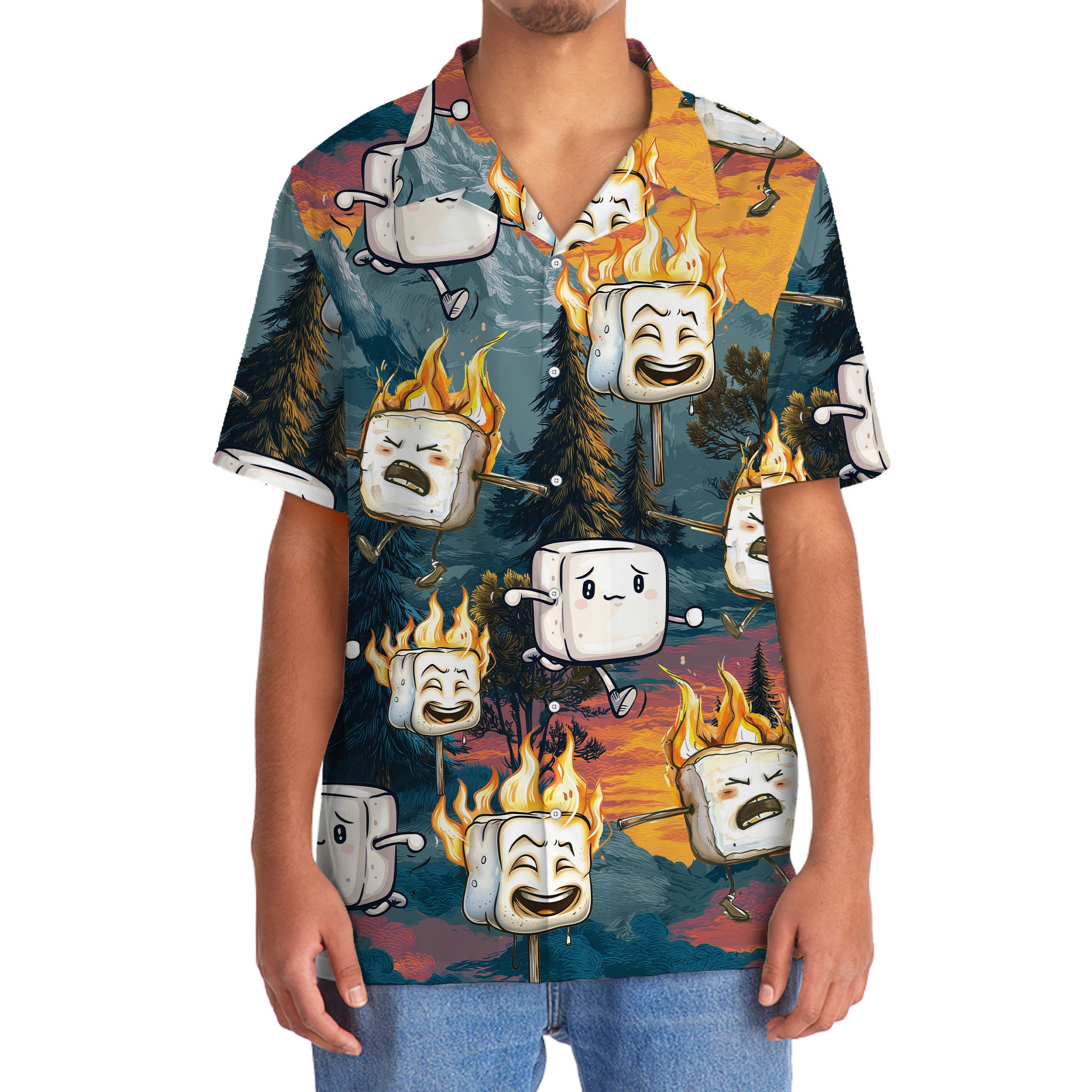 Funny Marshmallow Emotions Hawaiian Shirt