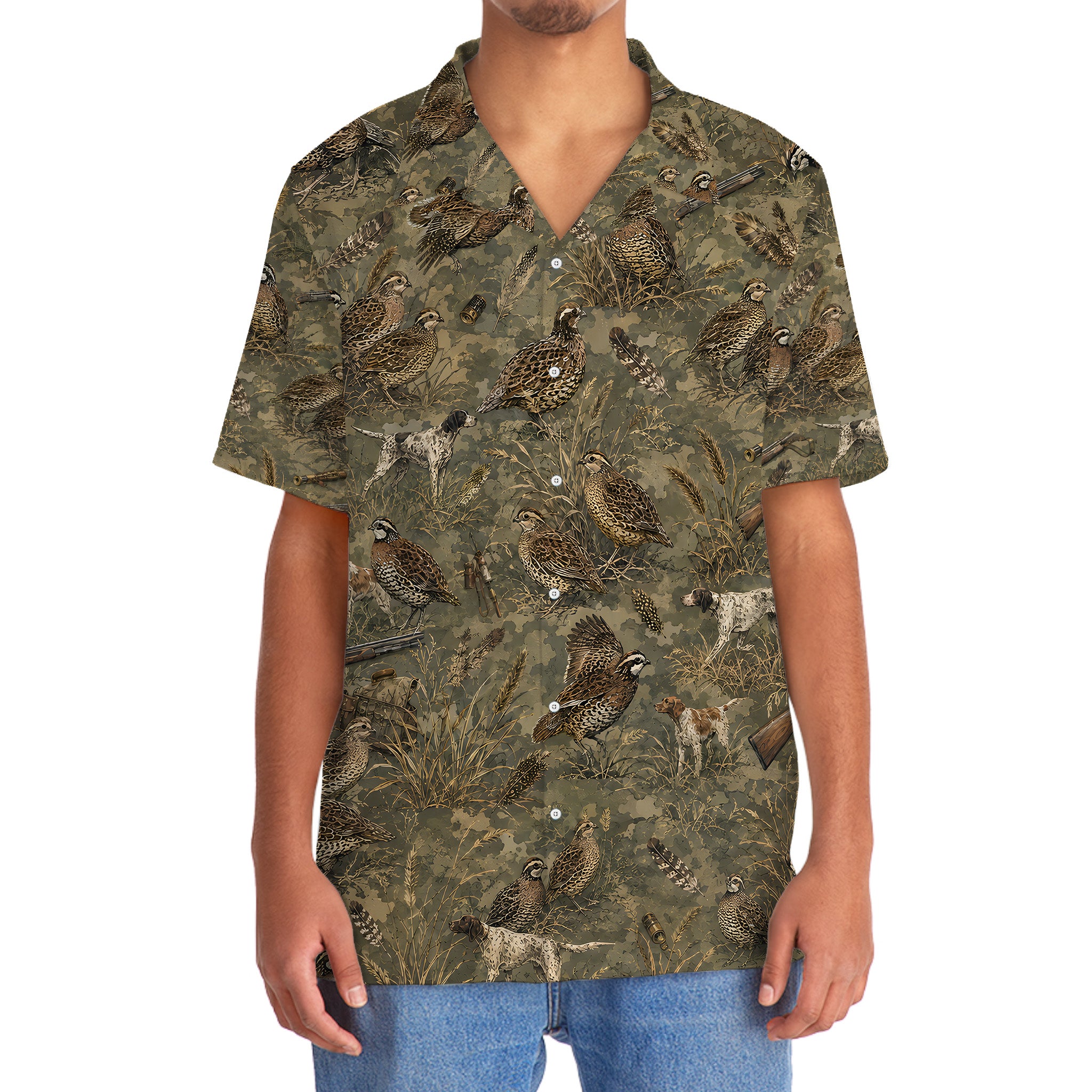 Quail Hunting Camo Hawaiian Shirt