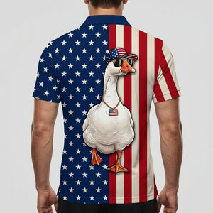 America Geese Hunting Funny Men Polo Shirt