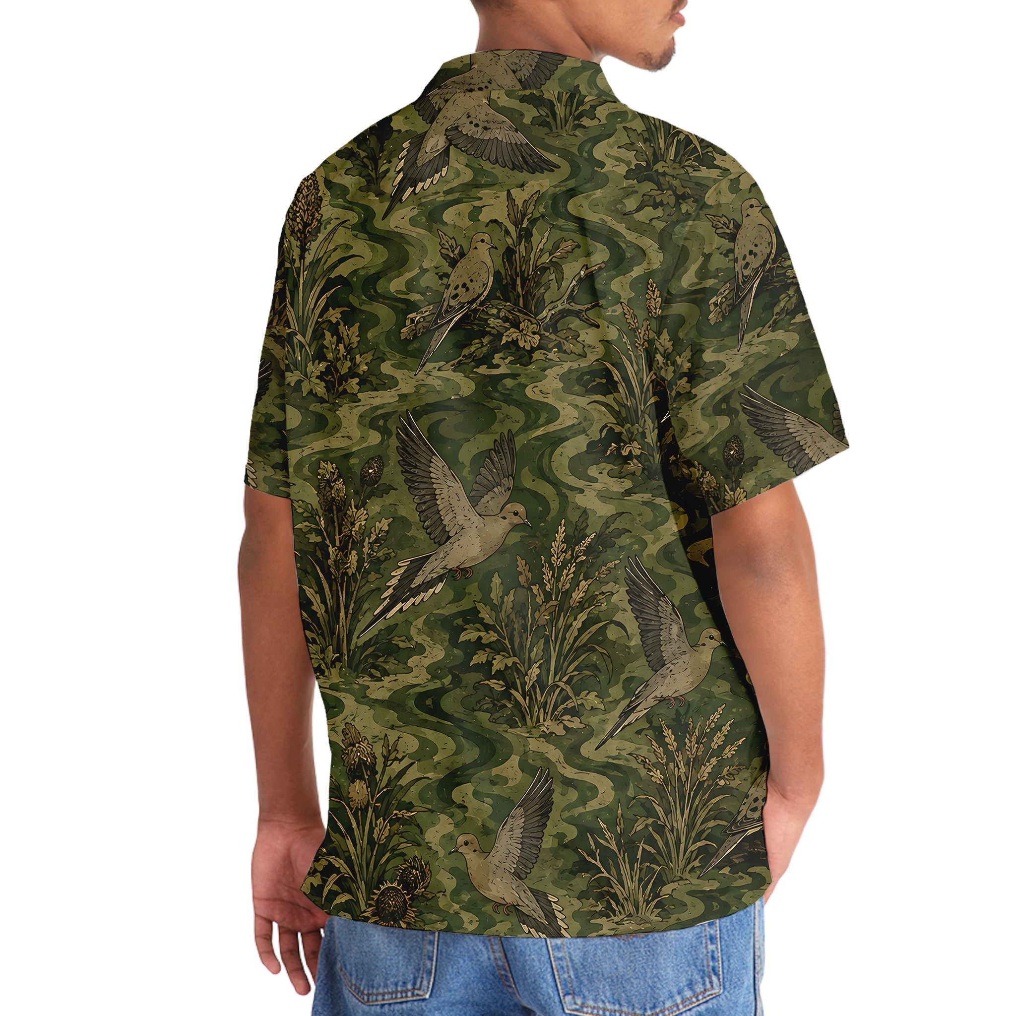 Vintage Mourning Dove Camo Hawaiian Shirt