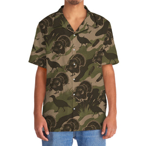 Vintage Camouflage Wild Turkey Hunting Hawaiian Shirt