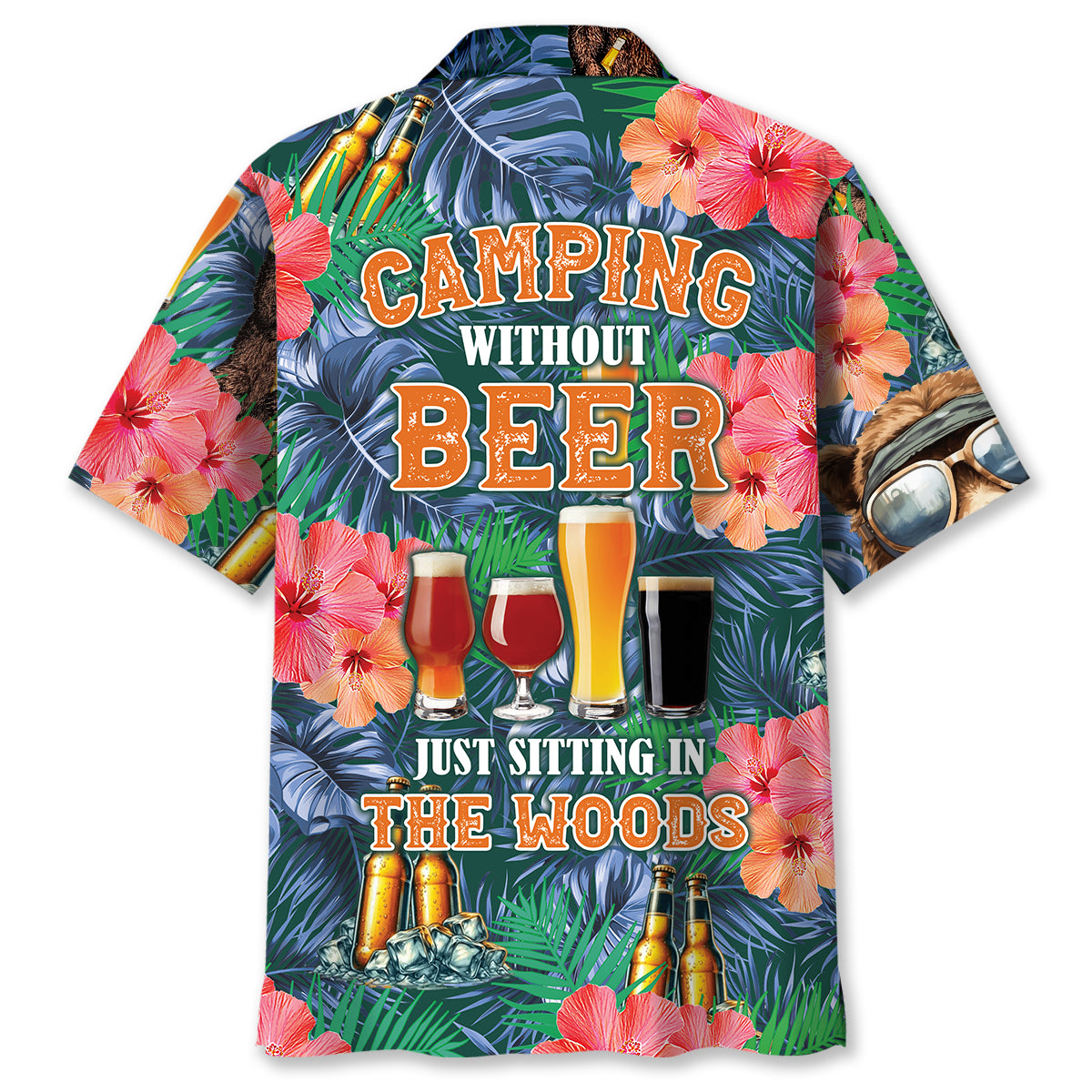 Bear Camping With Beer Hawaiian Shirt