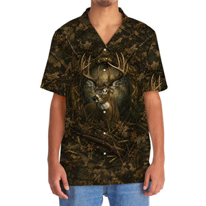Deer Hunting Dark Camo Hawaiian Shirt