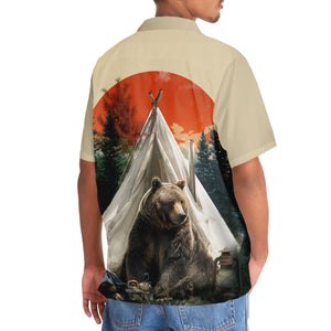 Wild Bear Campfire Hawaiian Shirt
