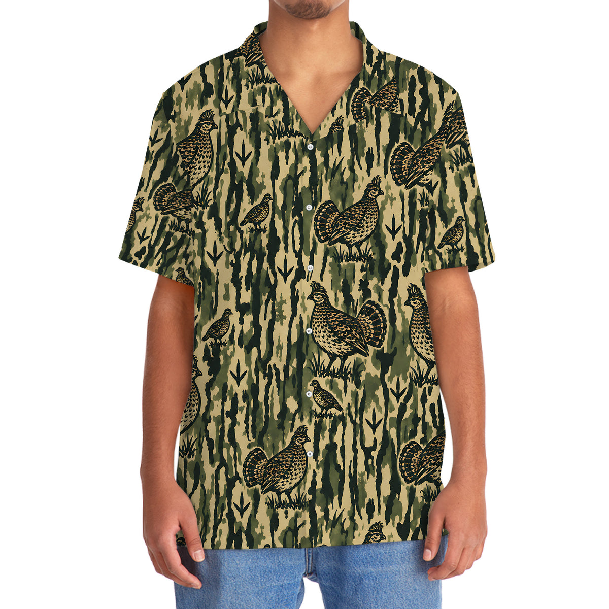 Grouse Stripe Camouflage Hawaiian Shirt
