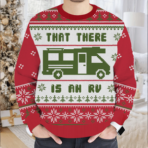 Red That There Is An RV Christmas Ugly Sweater