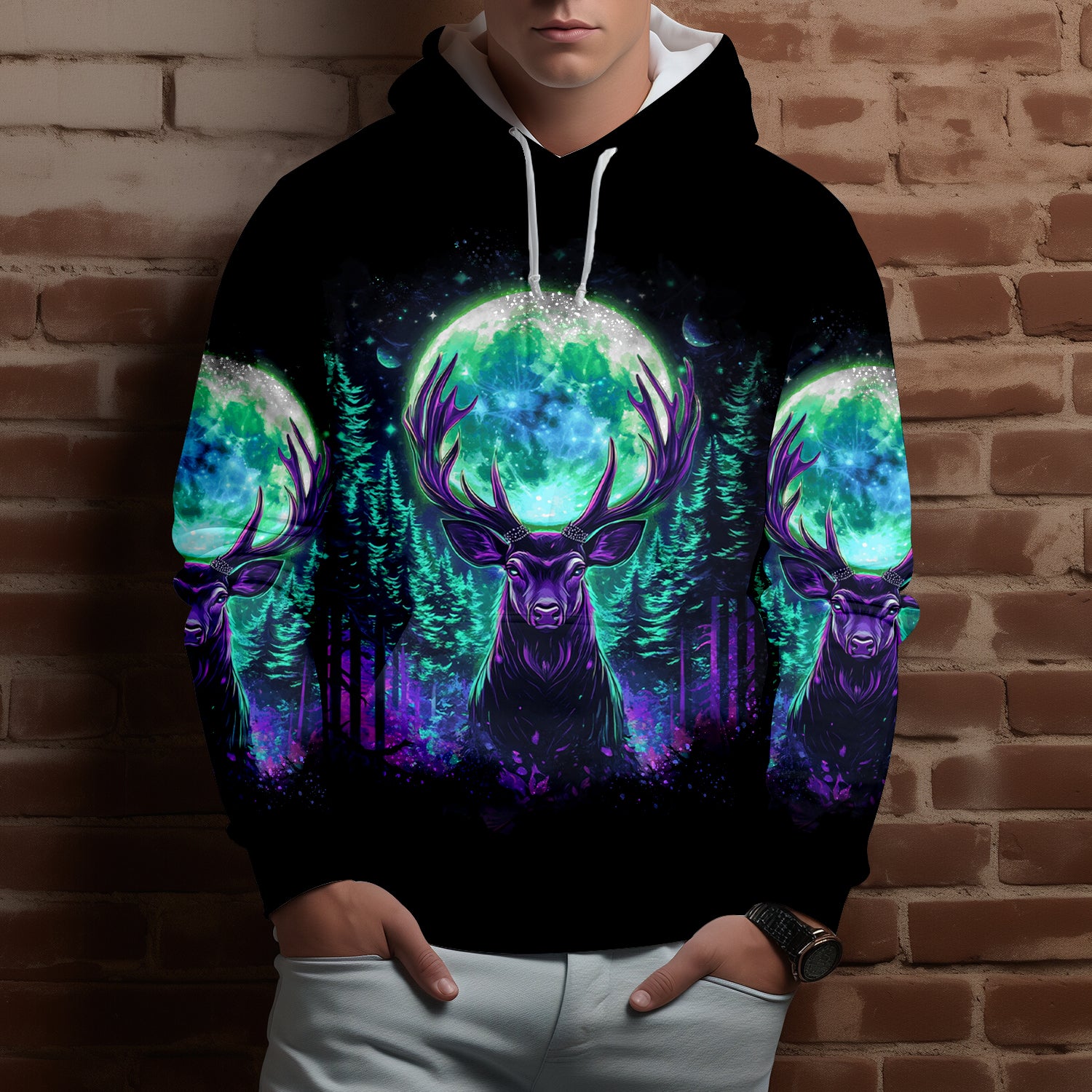 Into The Forest I Go Spirit Deer All Over Print Shirt