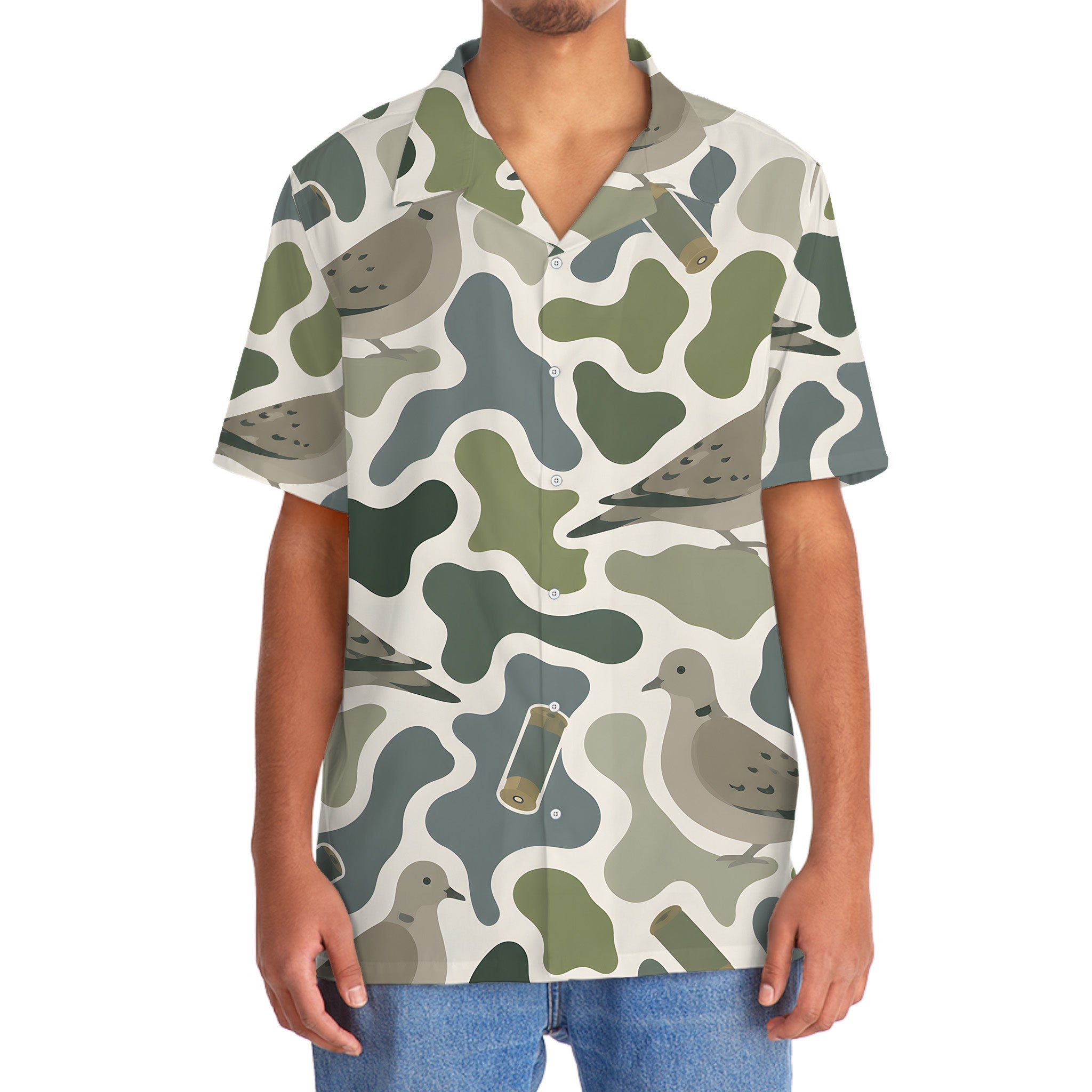 Dove Camouflage Hunting Funny Pattern Hawaiian Shirt