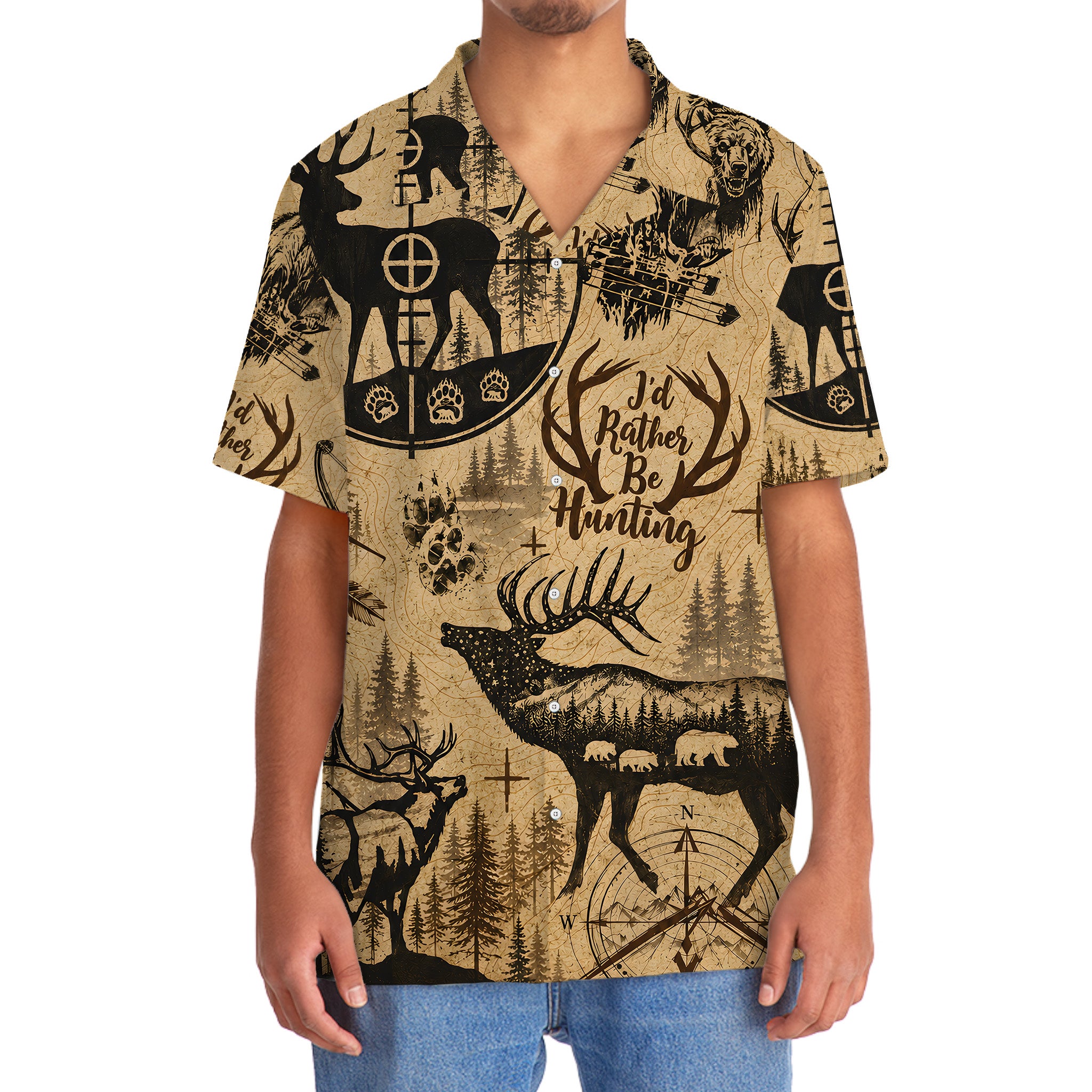 Deer I'd Rather Be Hunting Hawaiian Shirt