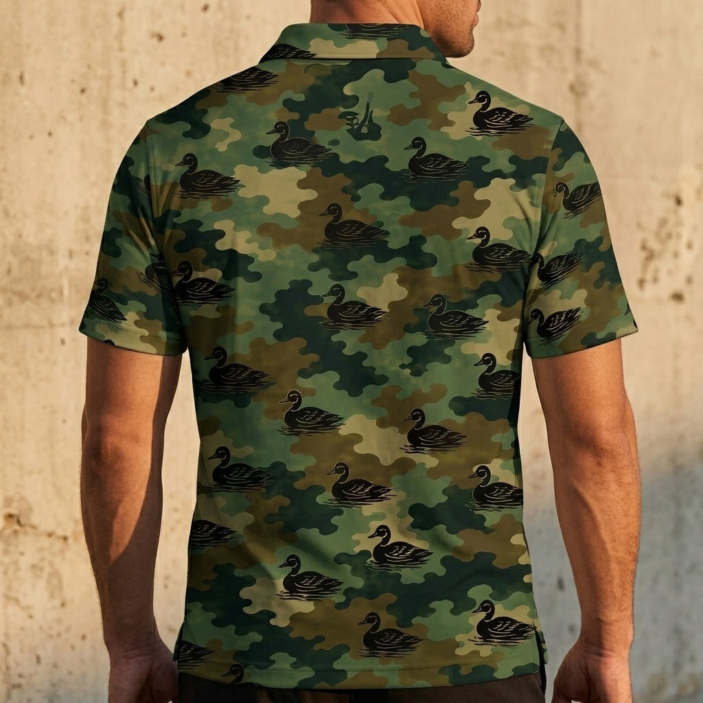 Duck Camouflage Millitary Men Polo Shirt