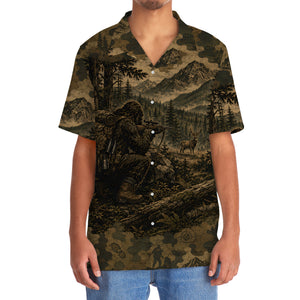 Bigfoot Deer Hunting Camouflage Funny Hawaiian Shirt