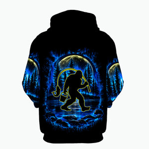 Bigfoot Fishing All Over Print Shirt
