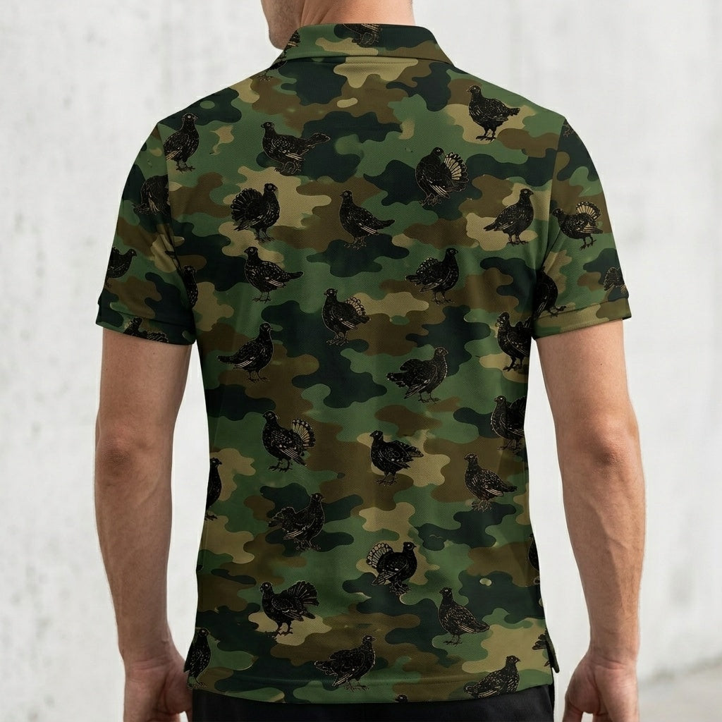 Grouse Camouflage Millitary Men Polo Shirt