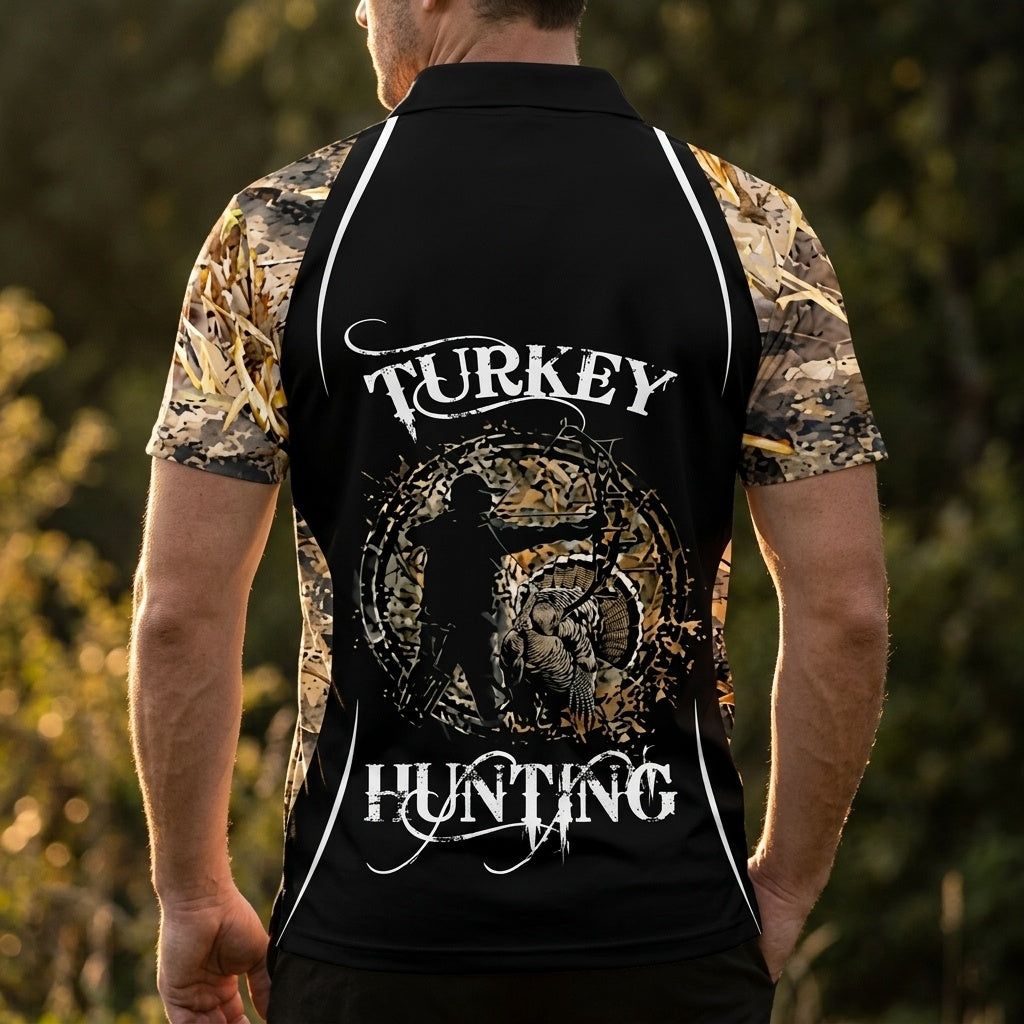 Turkey Hunting With Bow Polo Men Shirt