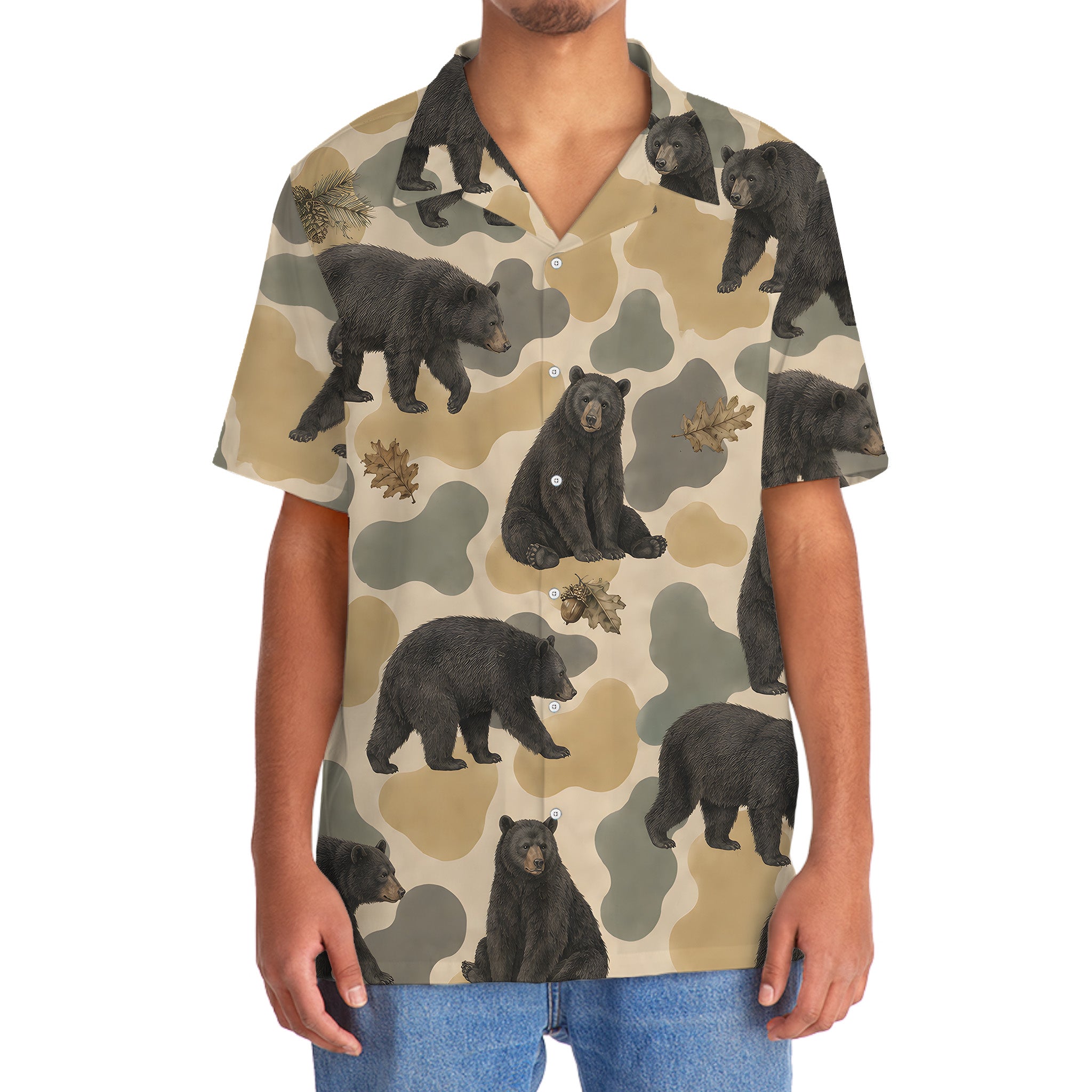 Bear Camouflage Men Polo Shirt