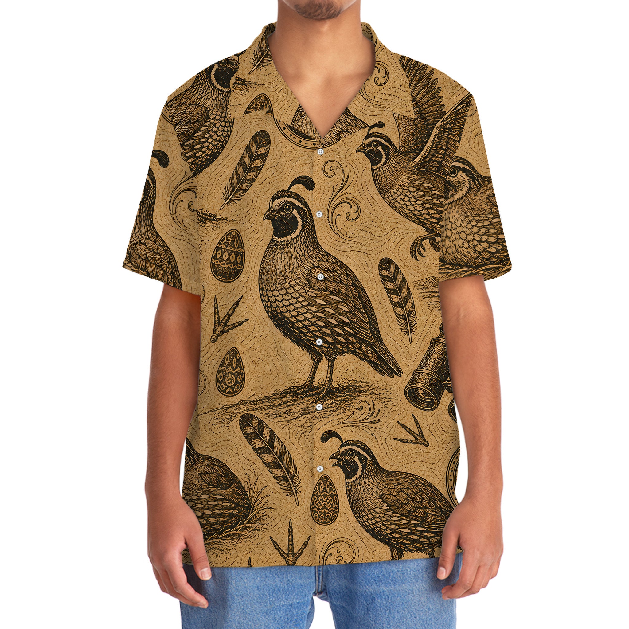 Quail Hunting Vintage Artwork Hawaiian Shirt