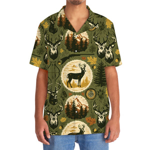 Retro Deer Hunting Badge Forest Hawaiian Shirt