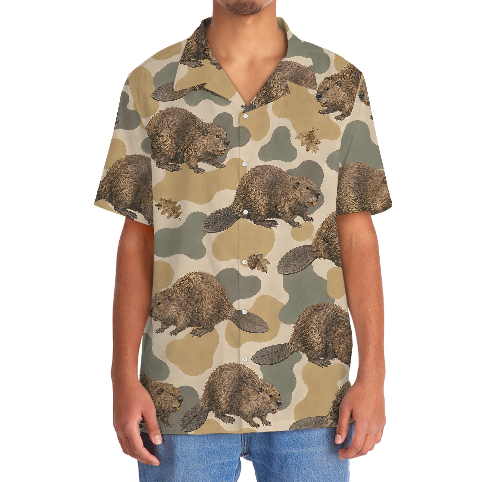 Beaver Camouflage Hawaiian Shirt