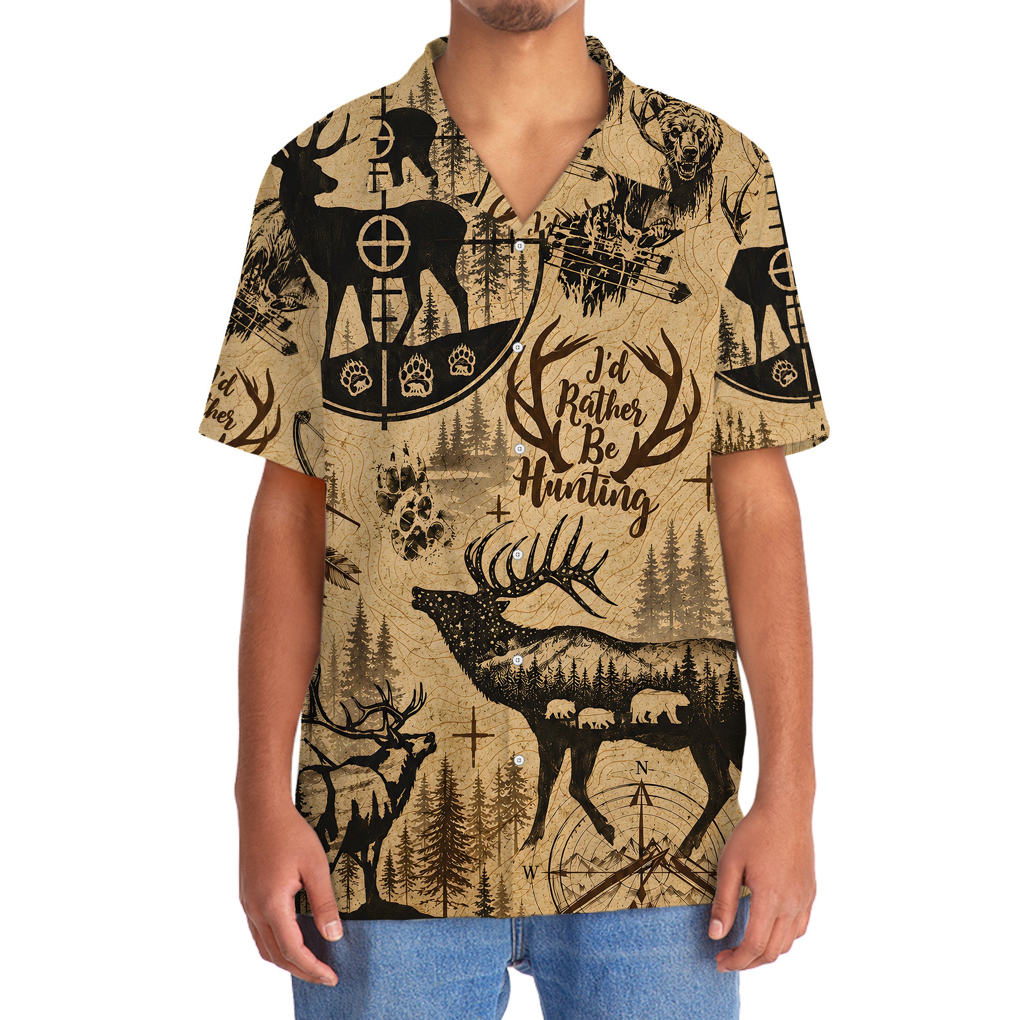 I'd Rather Be Hunting Hawaiian Shirt