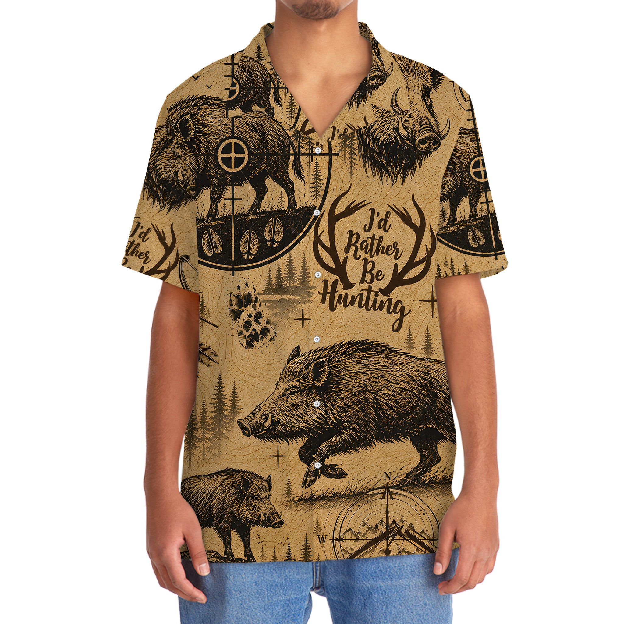 Hog I'd Rather Be Hunting Hawaiian Shirt