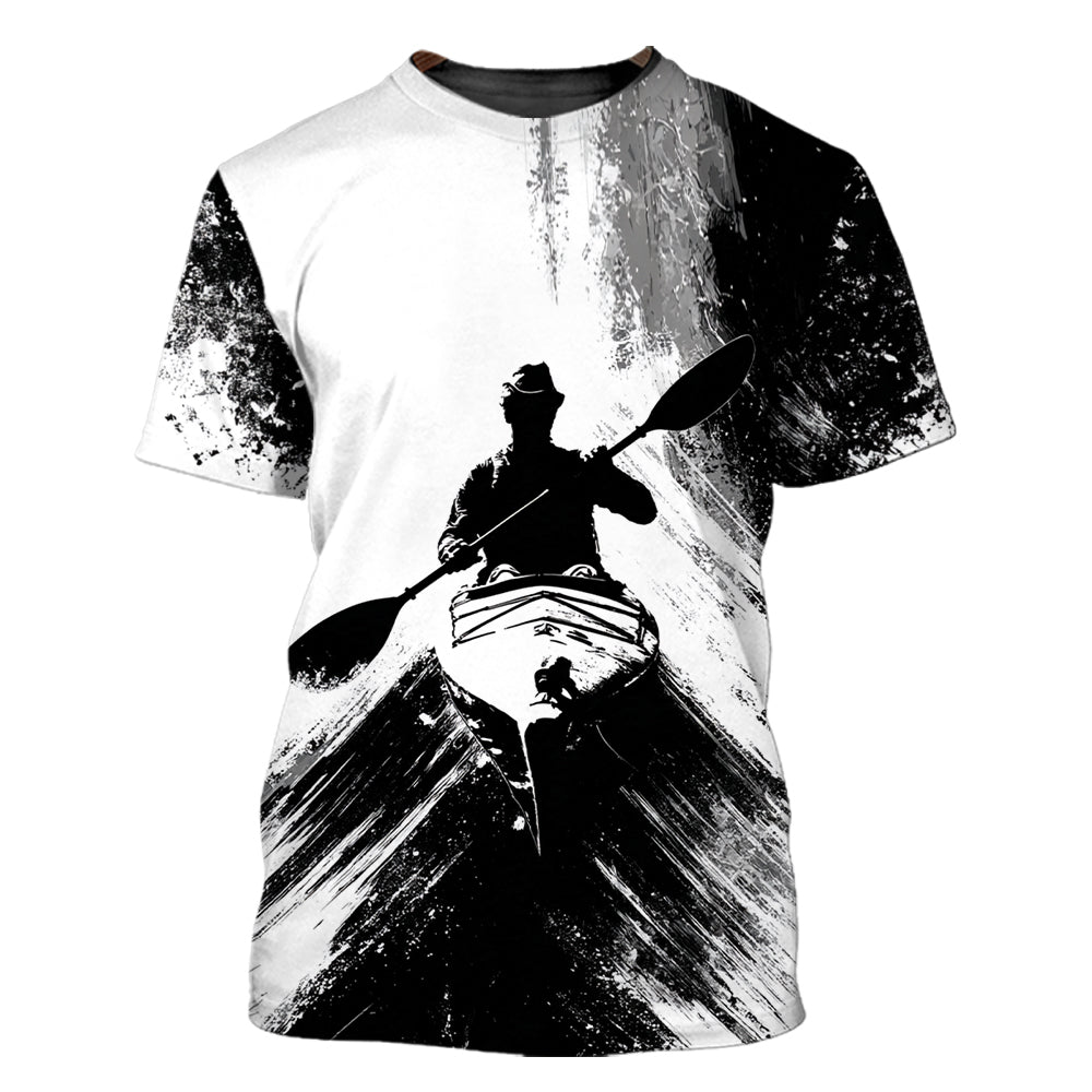 Black And White Kayaking Lover All Over Print Shirt