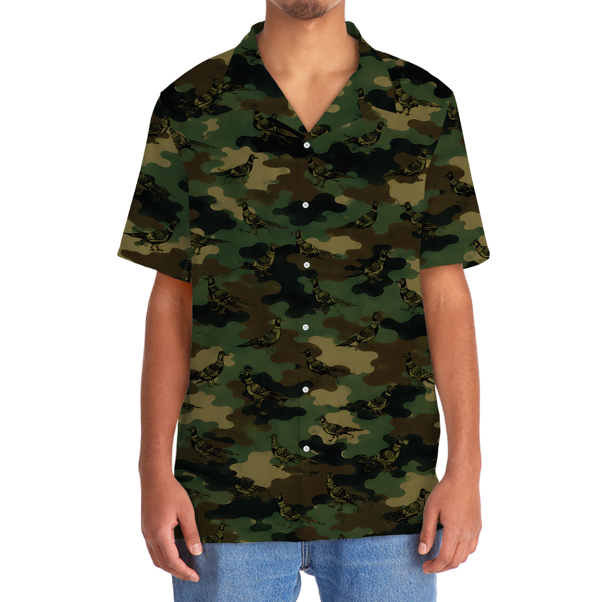 Pheasant Camouflage Millitary Hawaiian Shirt