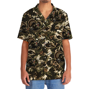 Tactical Hexagonal Turkey Hunting Camo Hawaiian Shirt