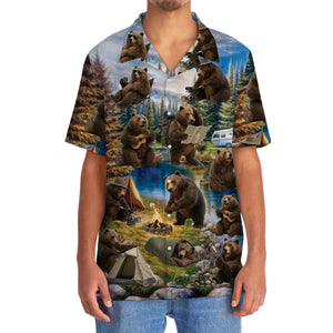 Funny Bear Camping Hawaiian Shirt