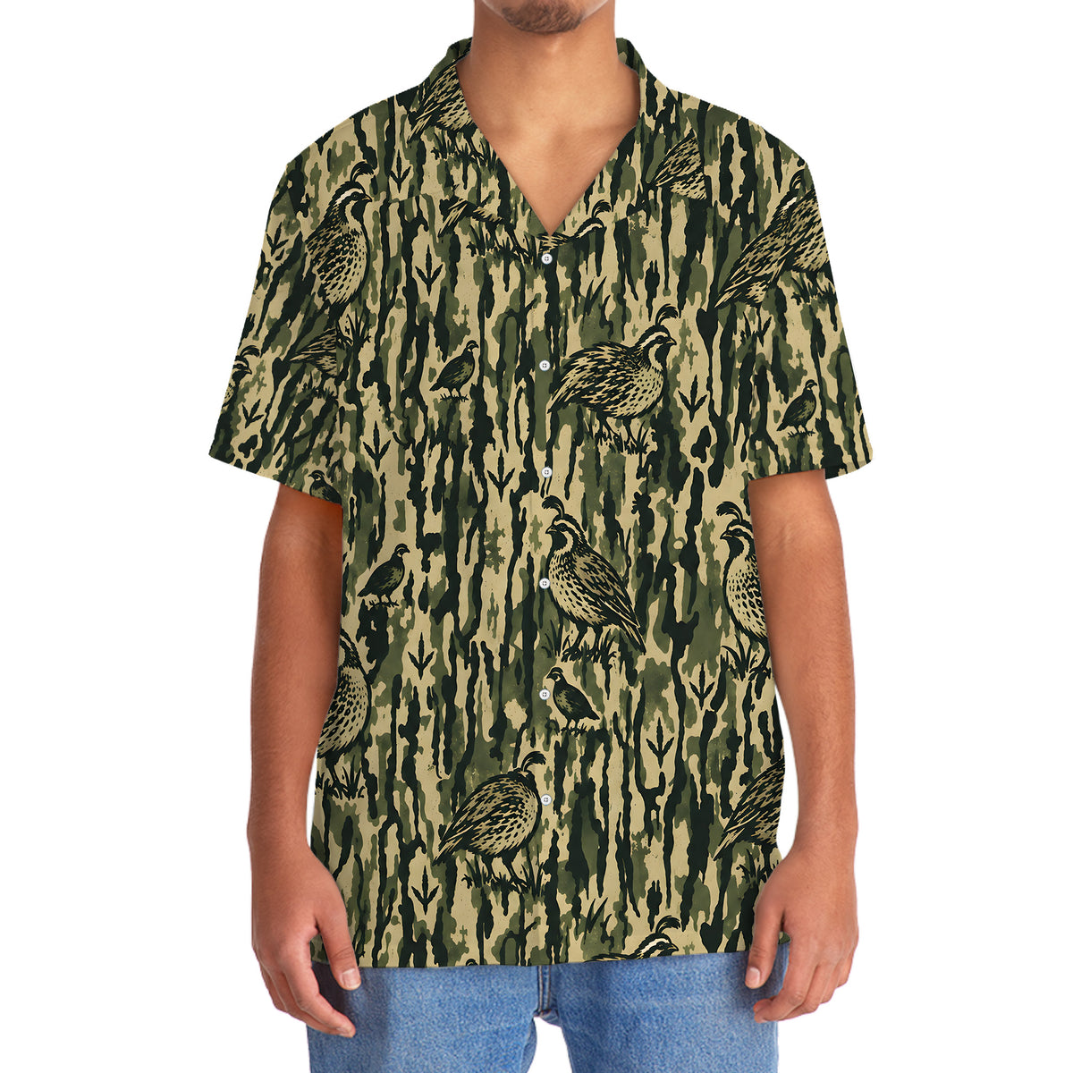 Quail Stripe Camouflage Hawaiian Shirt