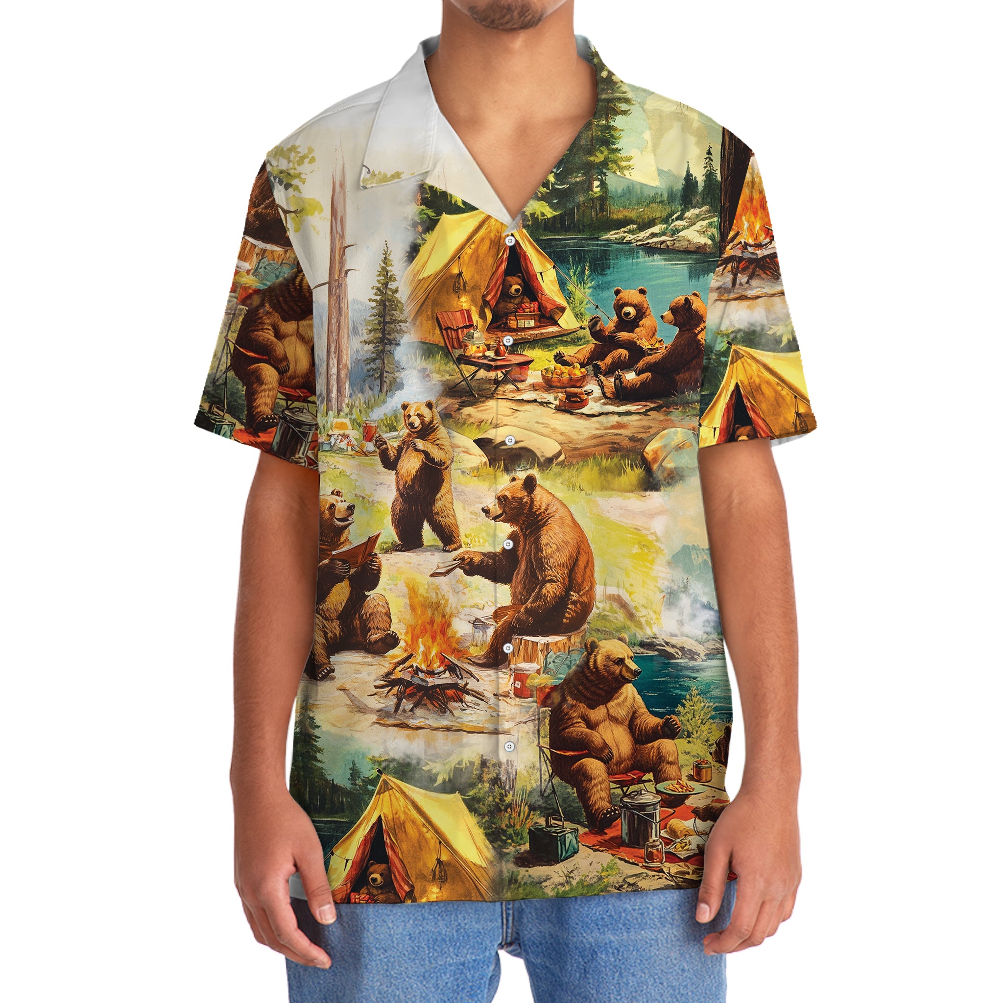Wildlife Animal Camping Hawaiian Shirt