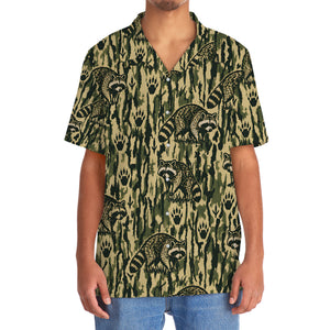 Raccoon Stripe Camouflage Hawaiian Shirt