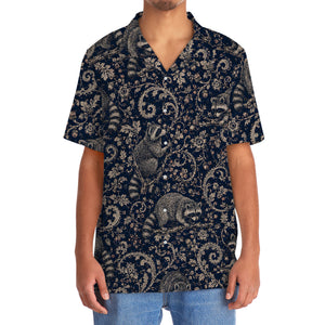 Midnight Raccoon Paisley Hawaiian Shirt