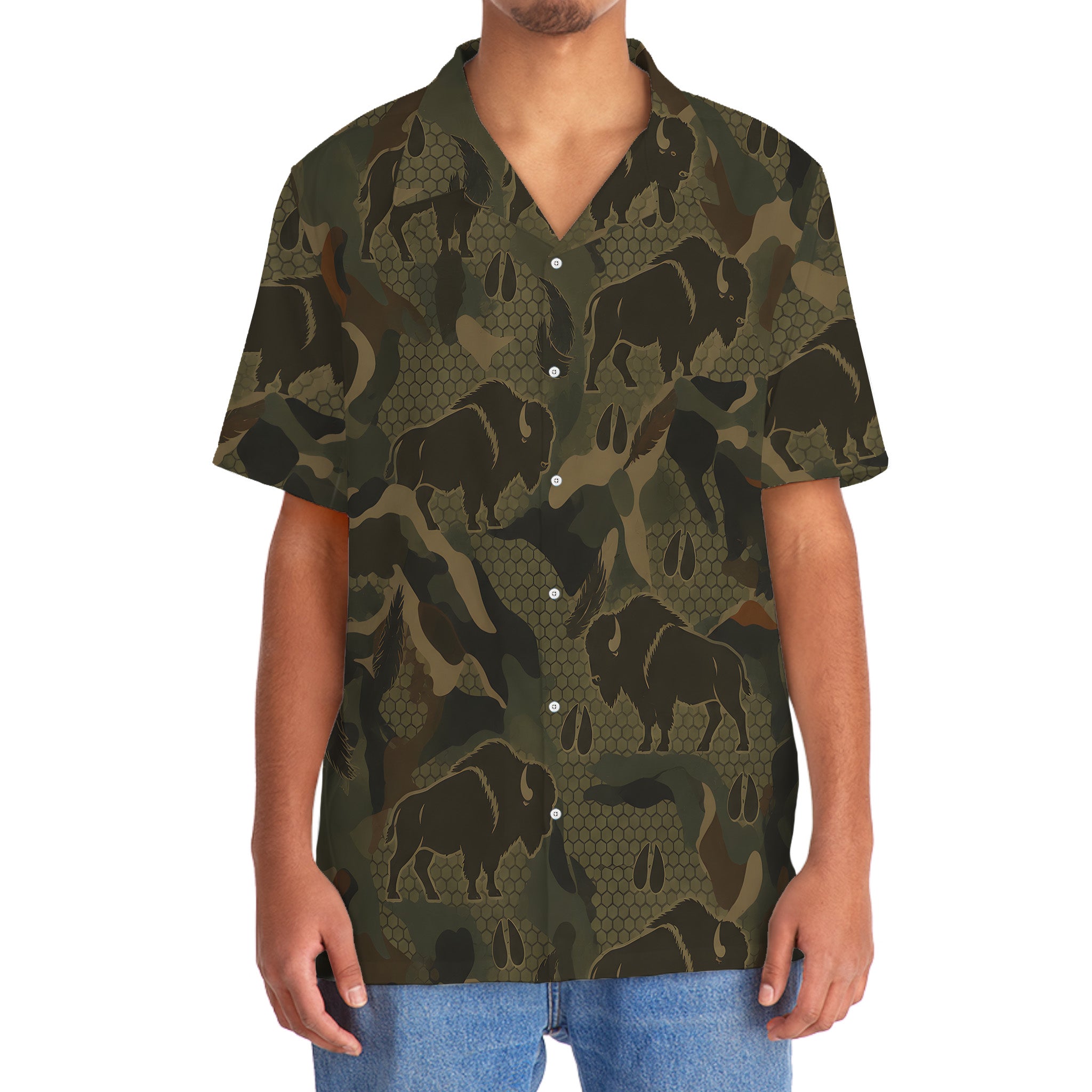 Bison Hunting Hawaiian Shirt