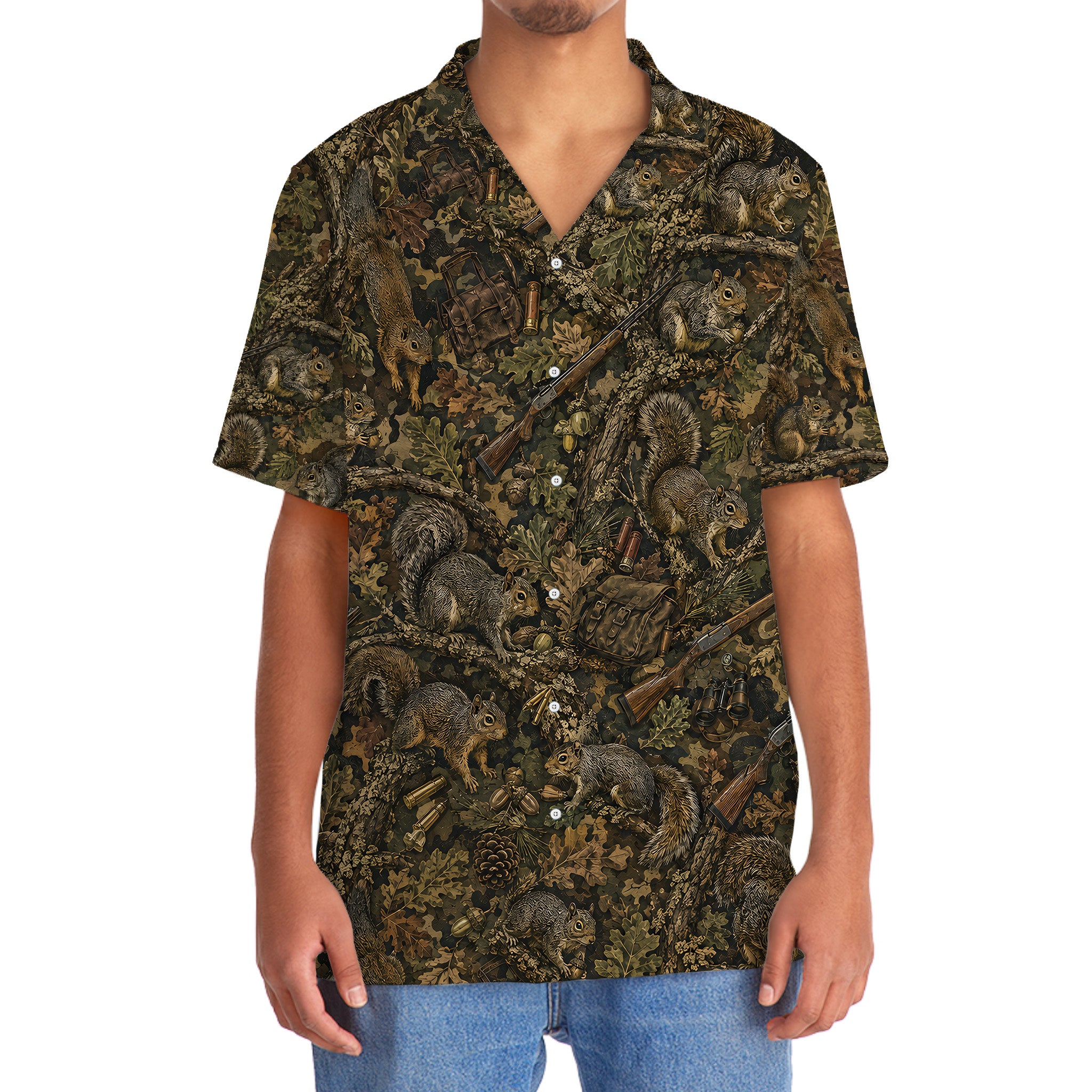 Vintage Squirrel Hunting Hawaiian Shirt