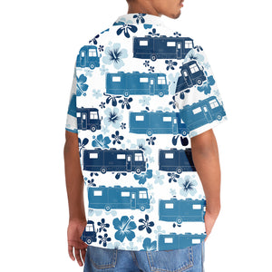 Class A Sleeper Rv Hibiscus Blue Hawaiian Shirt
