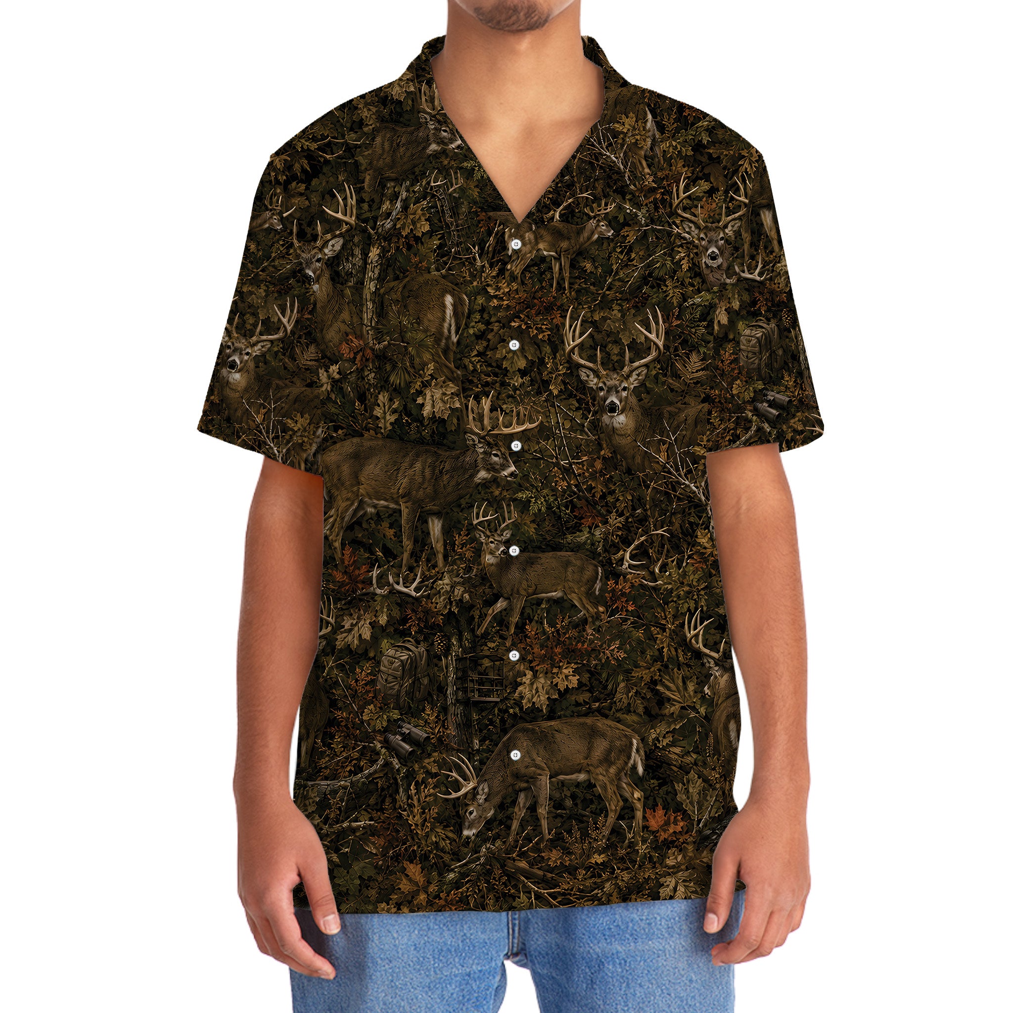 Deer Hunting Forest Camouflage Hawaiian Shirt