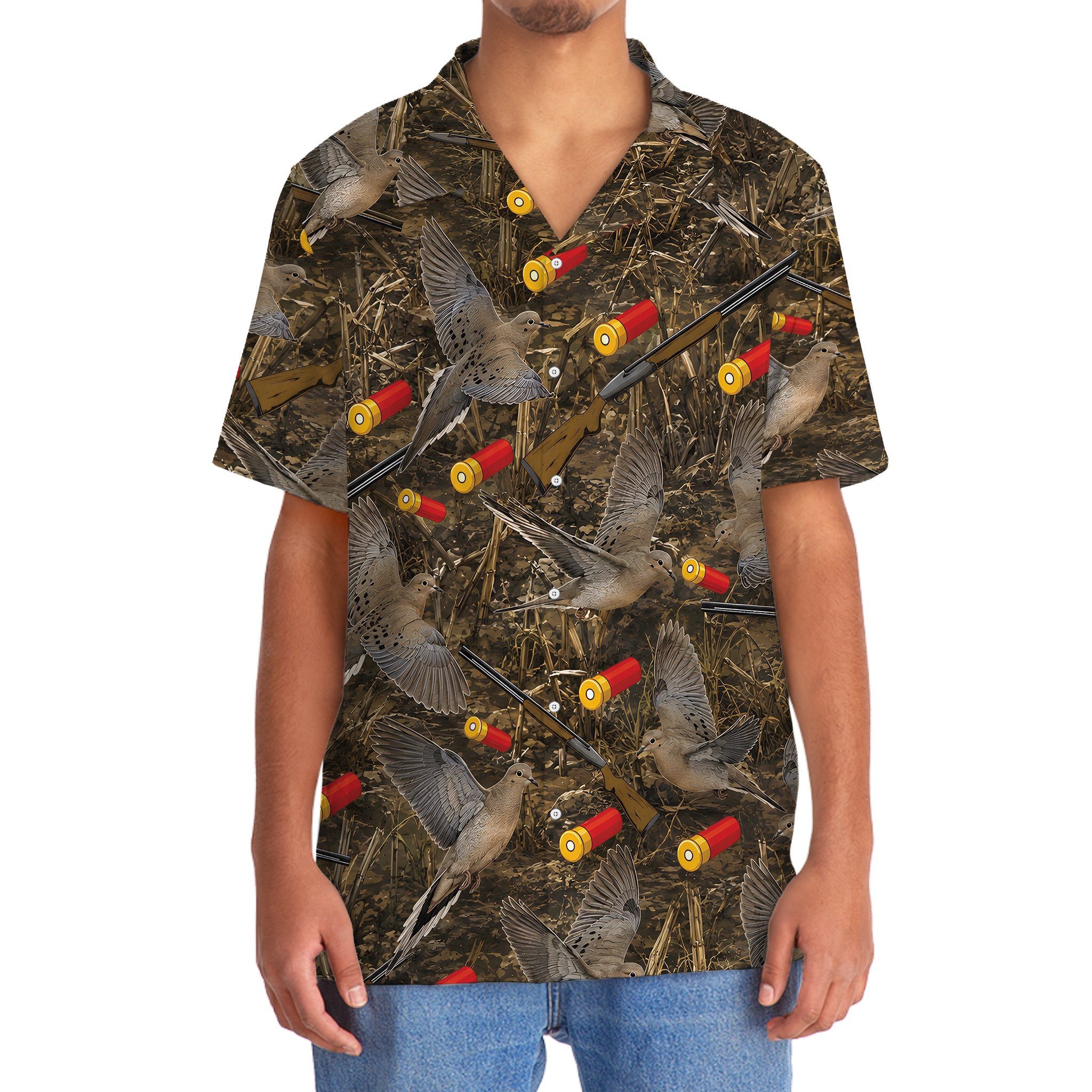 Vintage Camouflage Dove Hunting Hawaiian Shirt