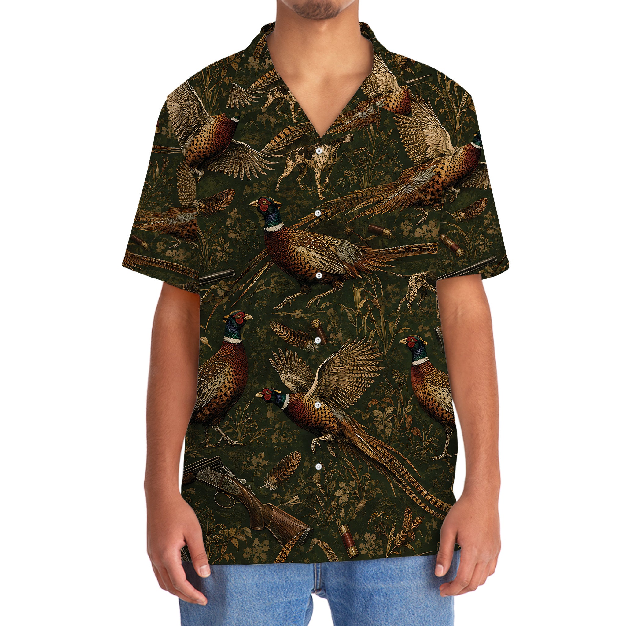 Vintage Pheasant Hunting Hawaiian Shirt