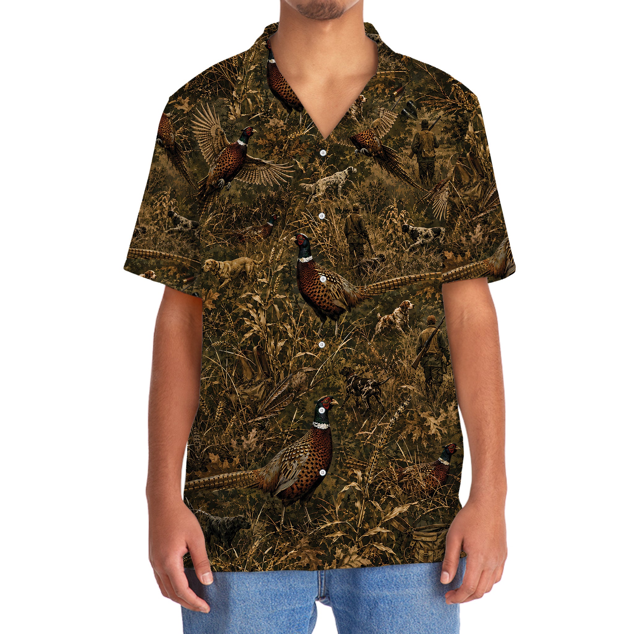 Hunt Pheasant Camo Hawaiian Shirt