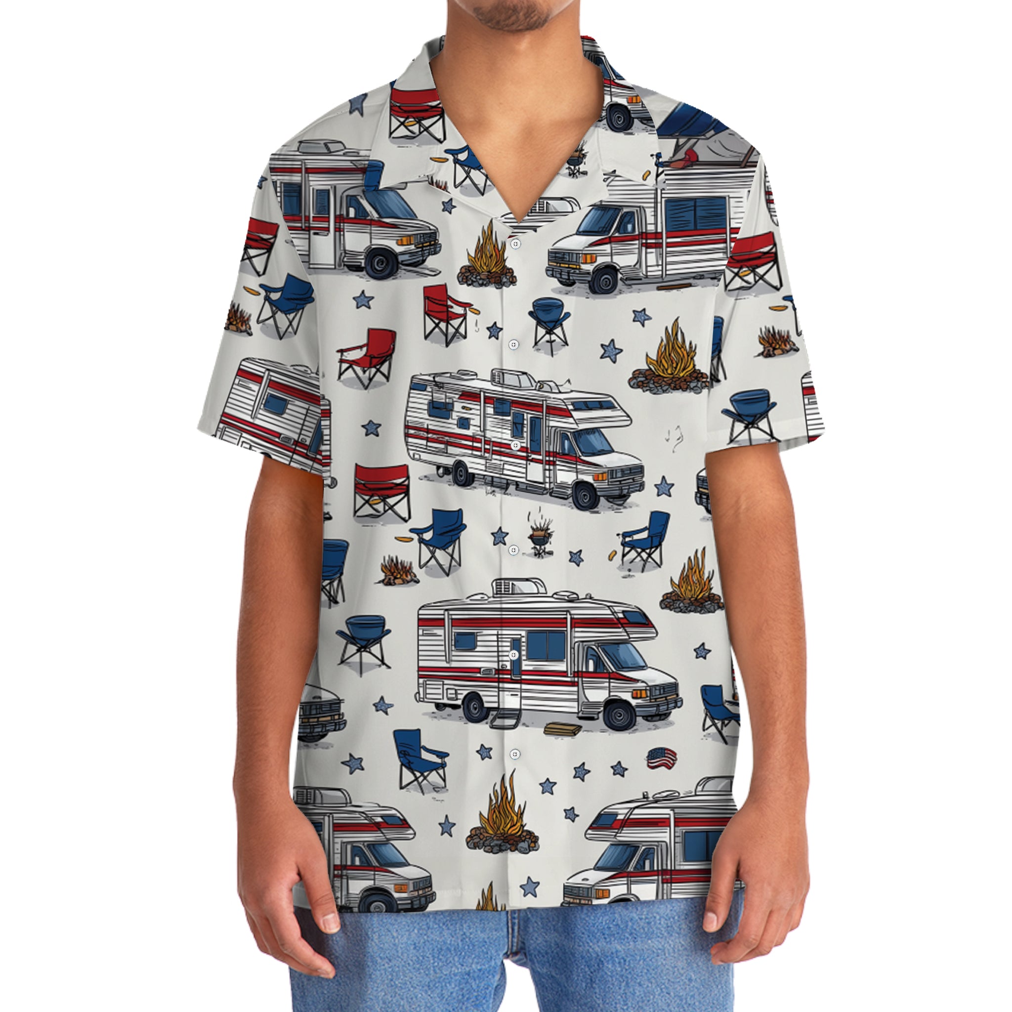 America Class B Motorhome Hawaiian Shirt