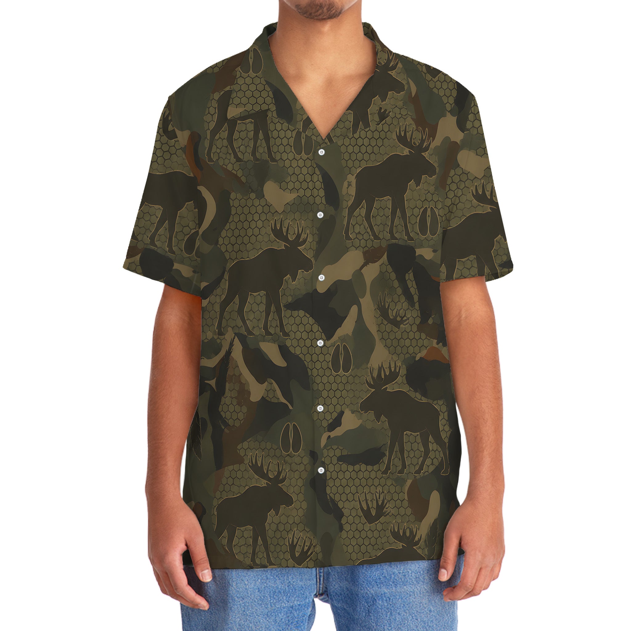 Moose Hunting Hawaiian Shirt