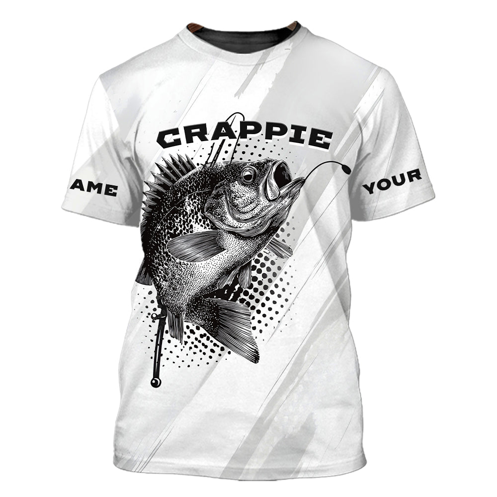 Custom Name Crappie Fish Gray All Over Print Shirt