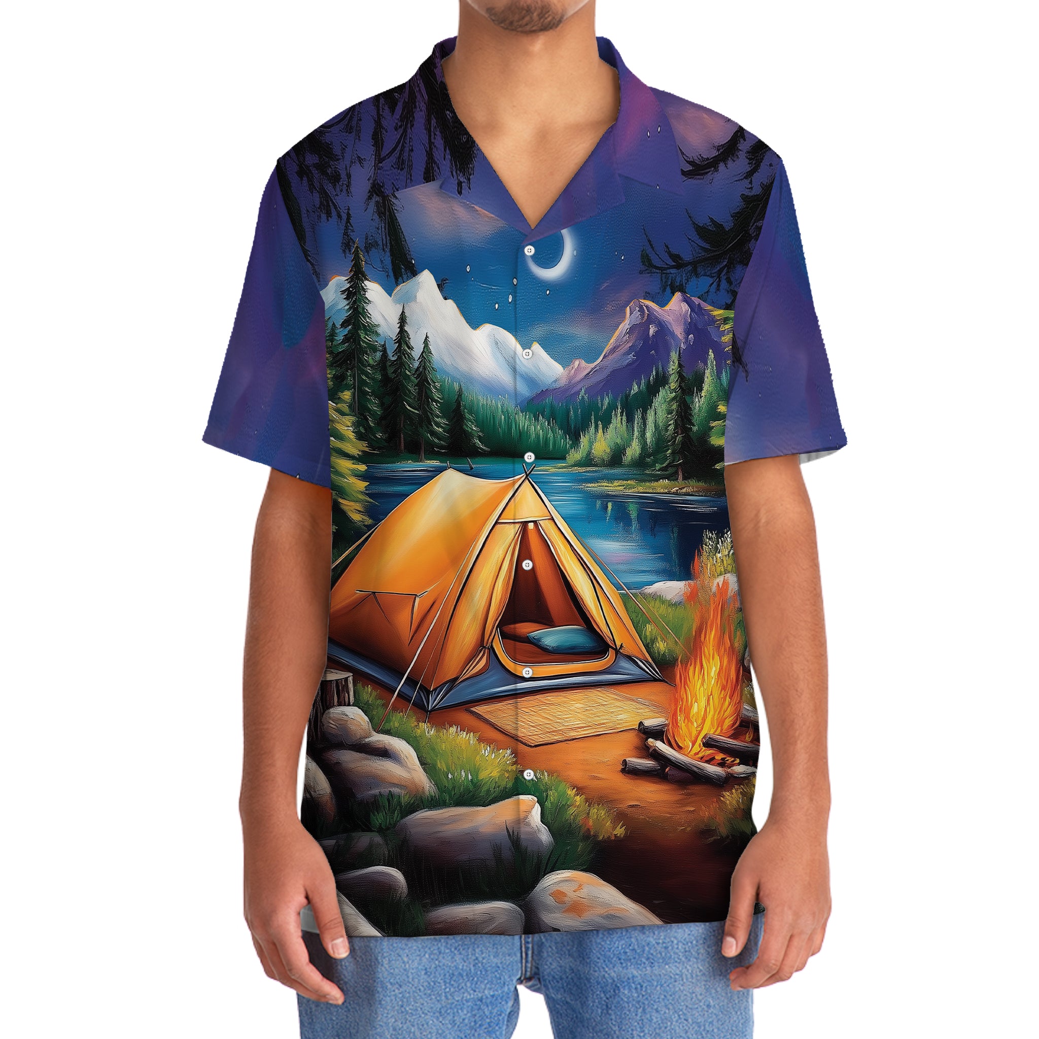 Campfire Vintage Art Hawaiian Shirt