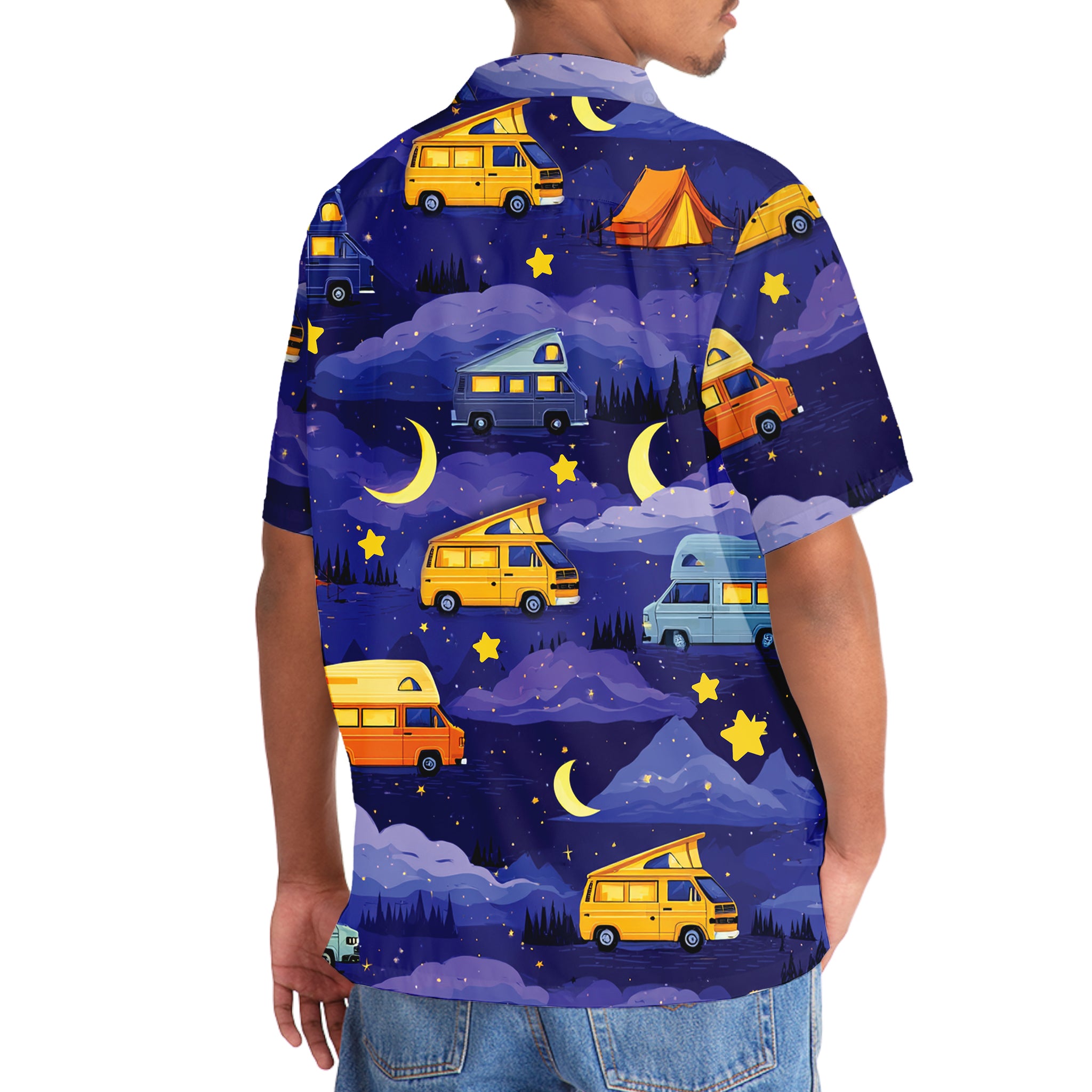 Dreamy Night Pop-Up Camper Hawaiian Shirt